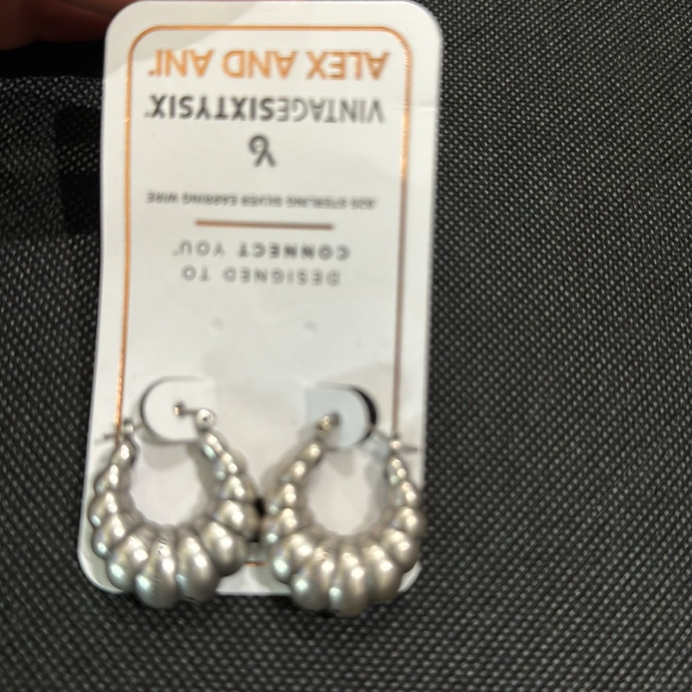 Alex And Ani Bubble Hoop Earrings - Picture 3 of 4